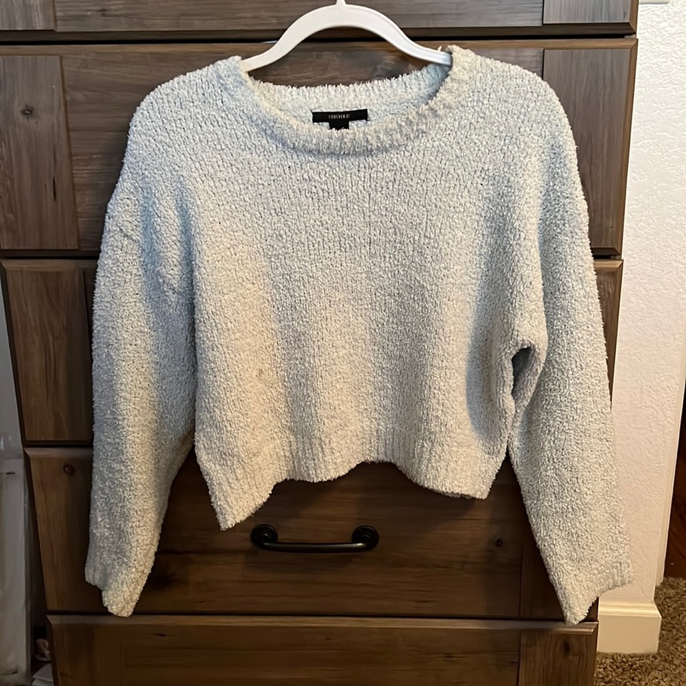 Light blue fuzzy sweater